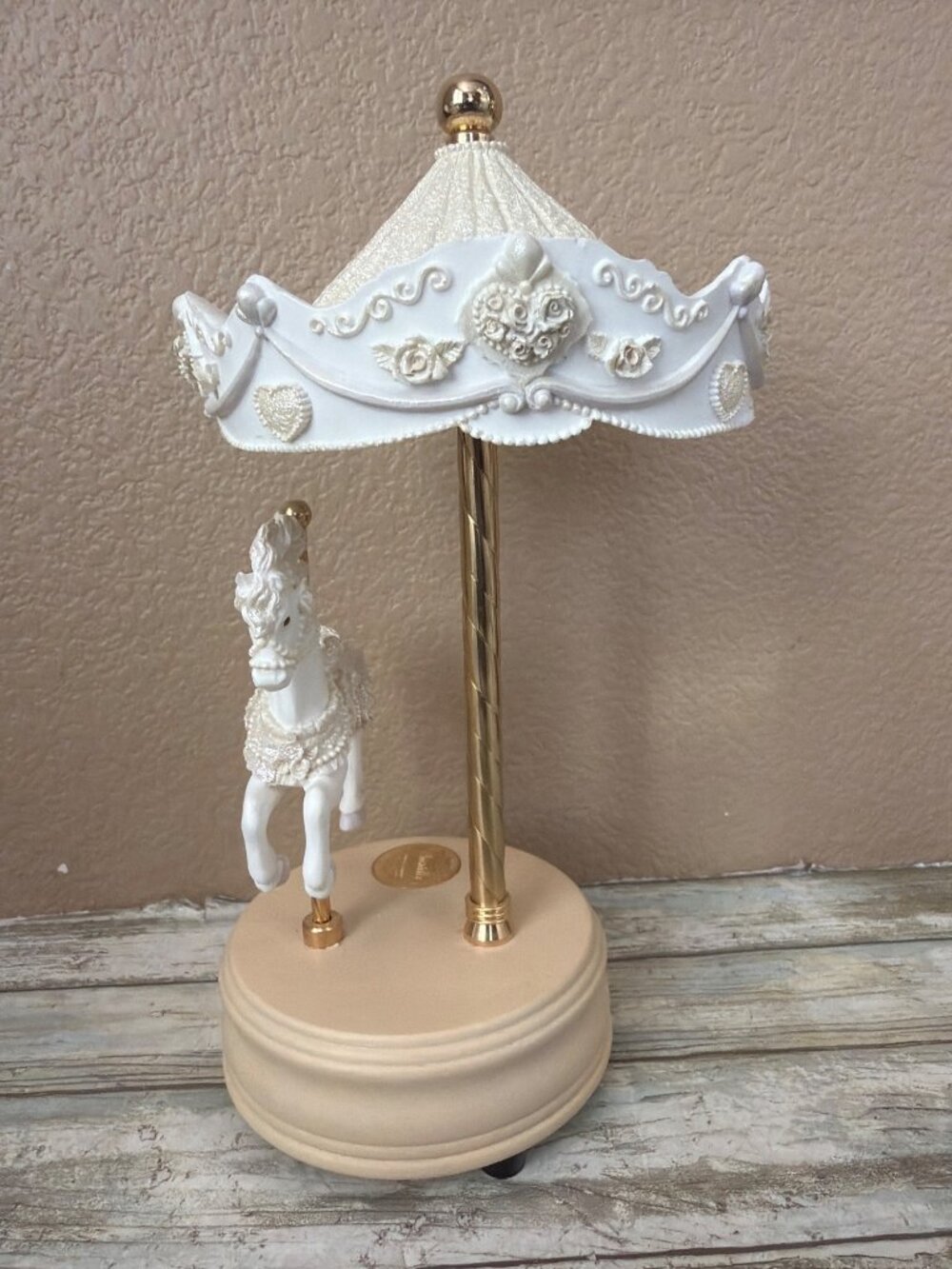1994 San Francisco Music Box Chantilly Carousel Horse Plays Beauty & Beast NEW - Picture 13 of 16